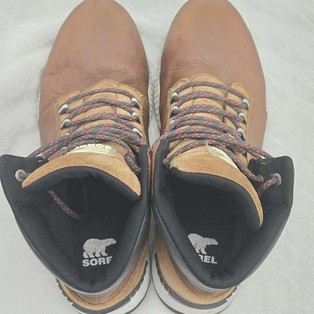Sorel Brown Leather & Suede Lace-Up Rain & Snow Boots